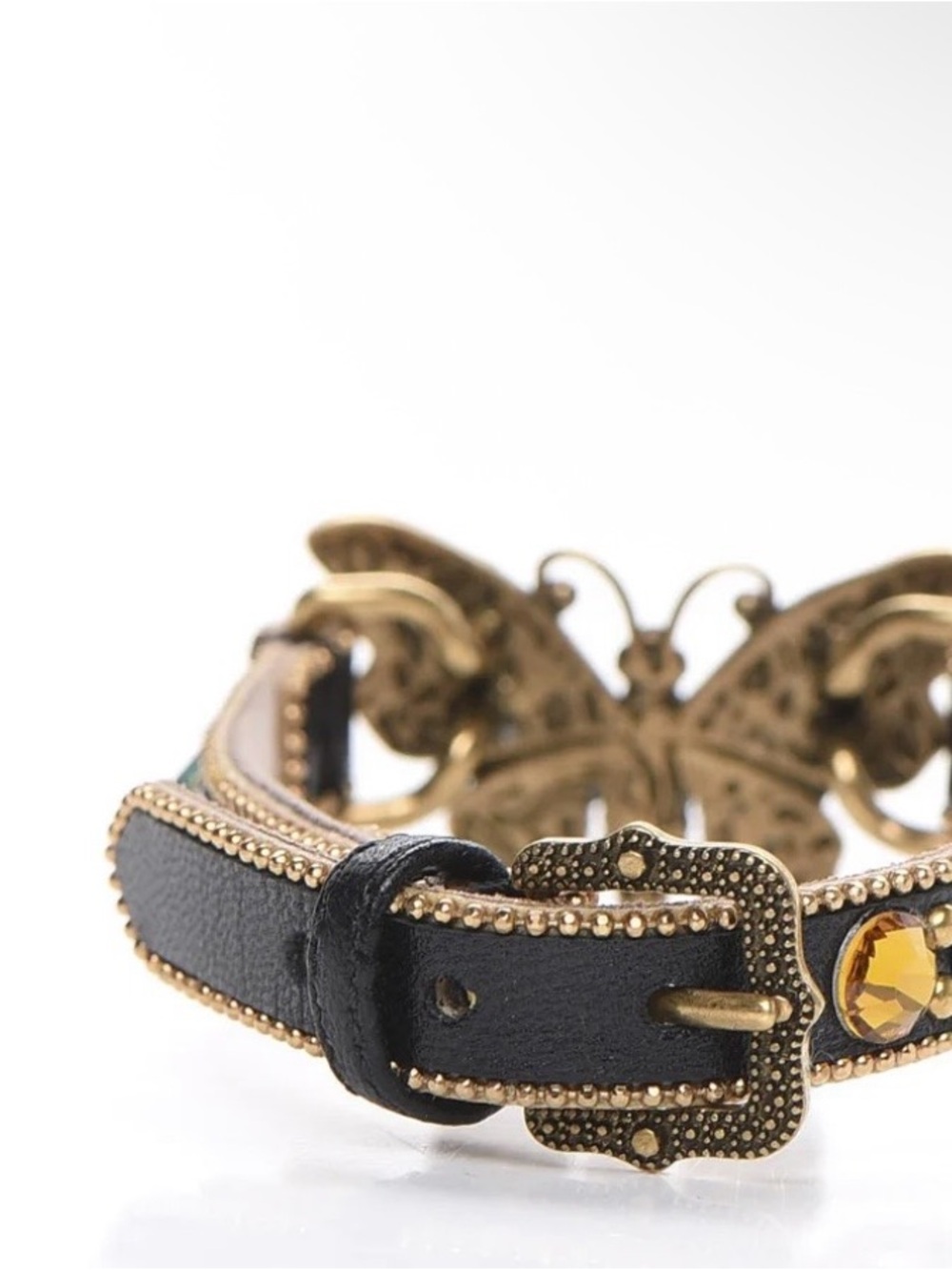 Gucci Multicolor Crystal Butterfly Bracelet in Gold-Tone - Picture 3 of 7